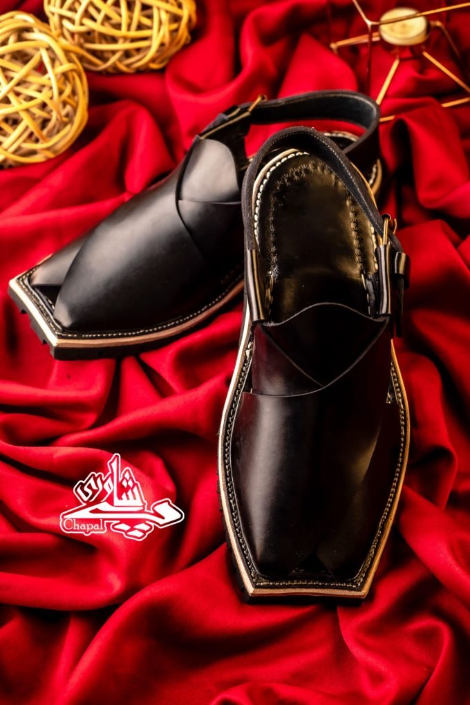 Charsadda Chappal Black Super Shinwari