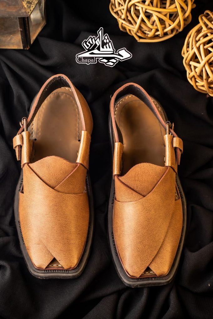 Charsadda Chappal Plain Brown MachineSole