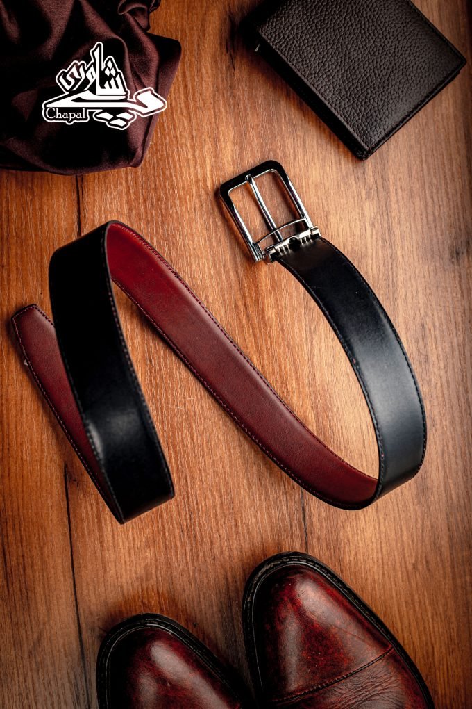 Leather Belt For Men - 2 in 1 Reversible Belt Black | Maroon