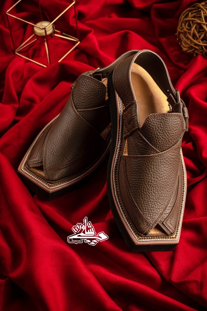 Kaptaan Chappal Matt Dark Brown Grain Leather