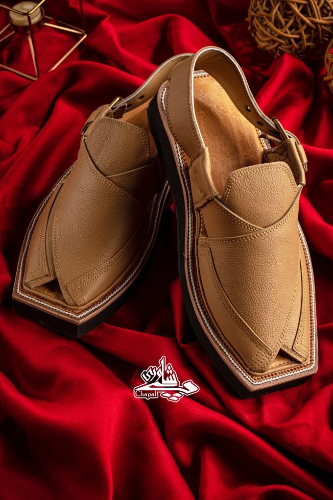 Kaptaan Chappal Matt Camel Brown Grain Leather