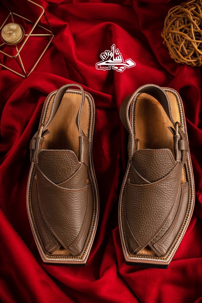 Kaptaan Chappal Matt Dark Brown Grain Leather