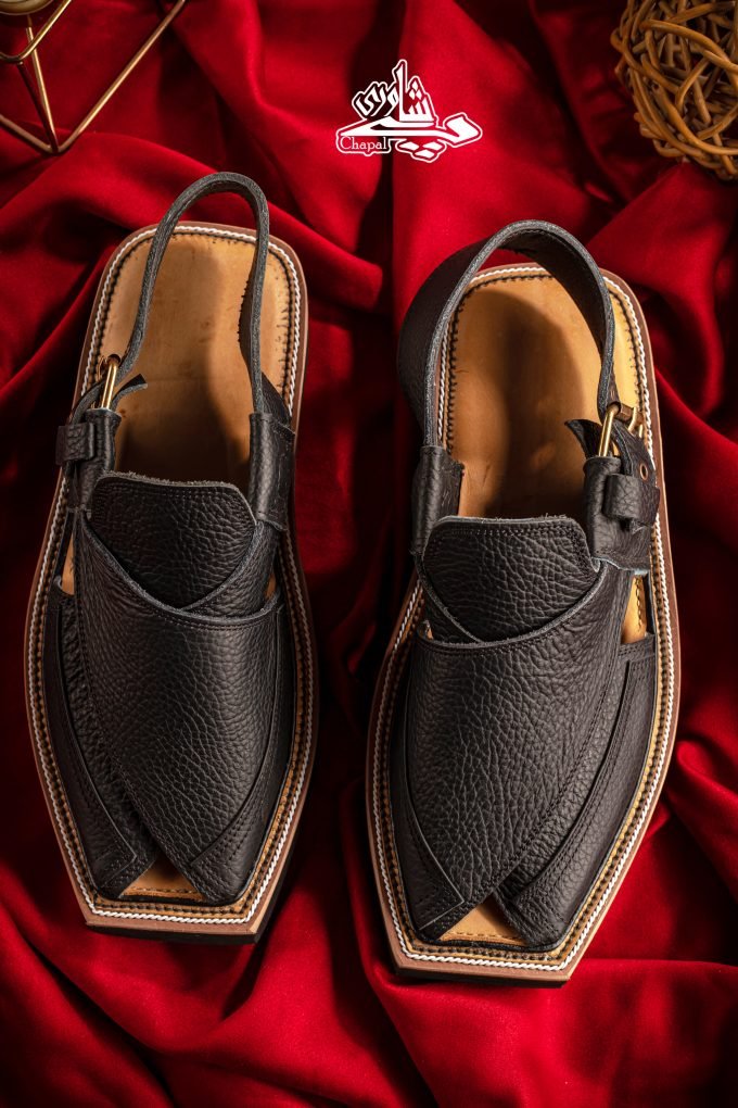 kaptaan-chappal-matt-black-grain-leather